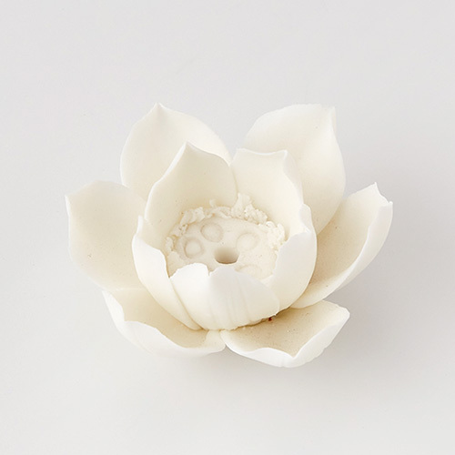 (2213941) 도자기 백색 연꽃 향꽂이
