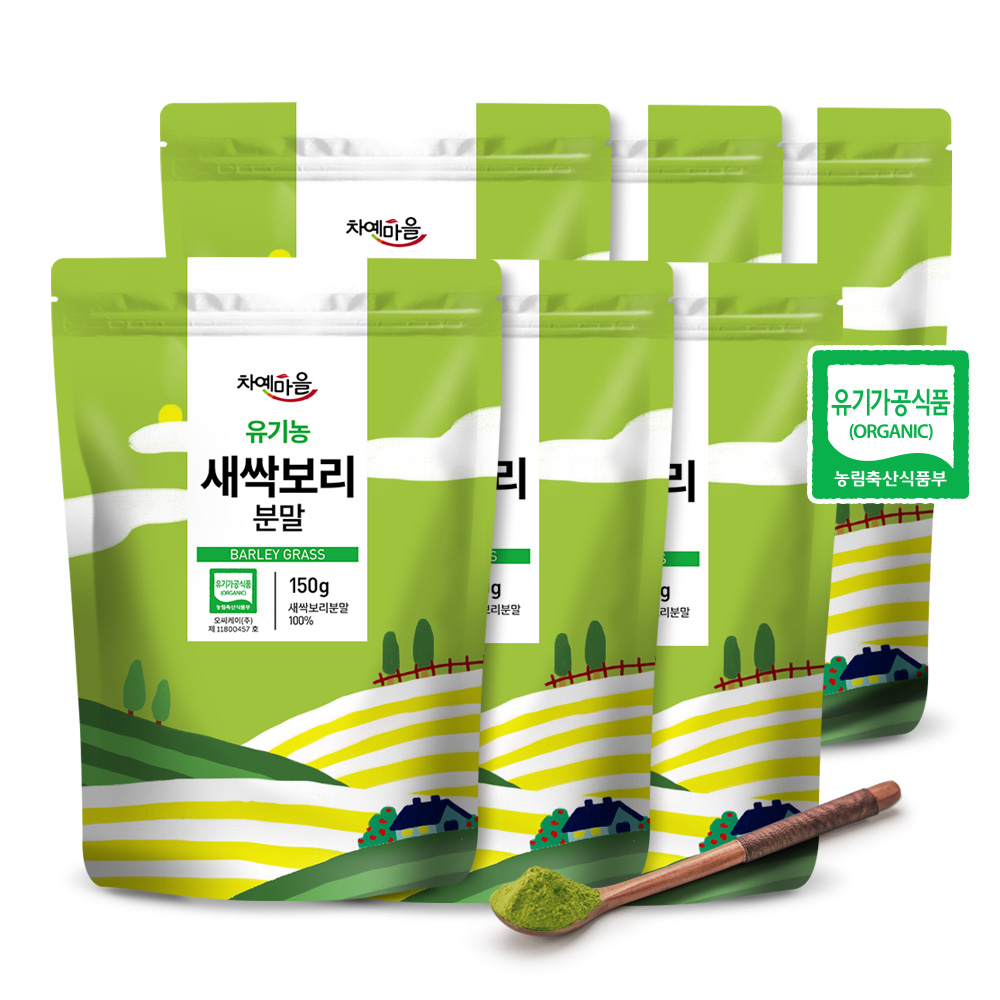 차예마을 - 차예마을 국내산 유기농 새싹보리 분말 가루 150G X 6팩