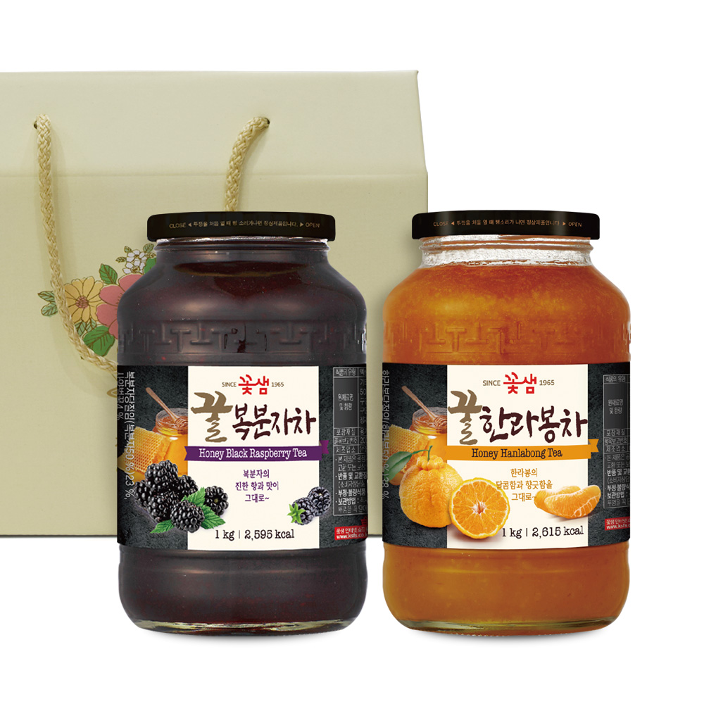 차예마을 복분자 한라봉 꿀 과일 청 2종 차선물세트..